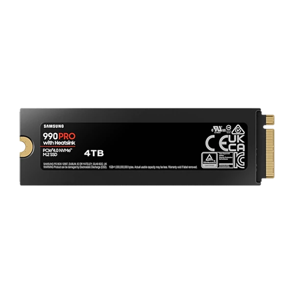 Samsung SSD 4TB - MZ-V9P4T0GW (990 PRO hűtőbordával, PCle 4.0x4, NVMe M.2, 4TB)