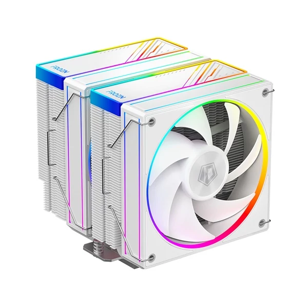 ID-Cooling Aktív CPU hűtő - FROZN A620 ARGB WHITE (29,9dB; max 132,52 m3/h; 4Pin csatlakozó, 6 db heatpipe, 2x12cm, PWM)