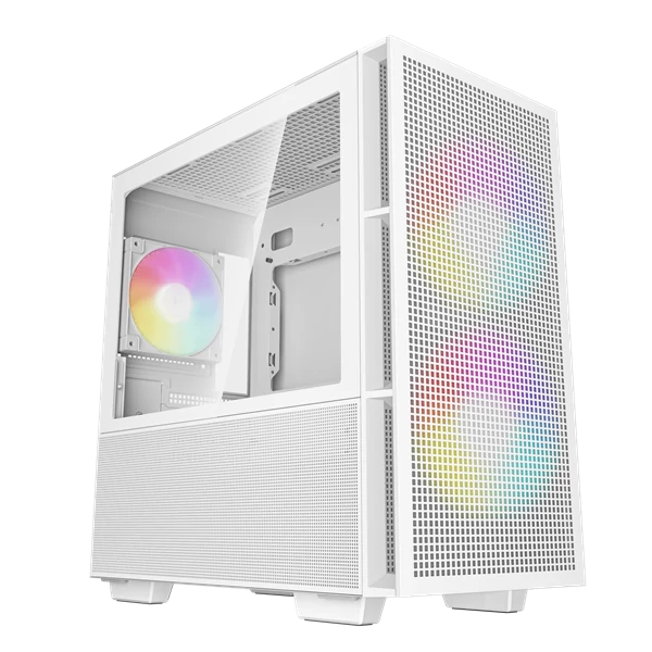 DeepCool Számítógépház - CH360 DIGITAL WH (fekete, 2x14cm +1x12 venti, Mini-ITX / Micro-ATX, 1xUSB3.0, A-RGB, fehér)