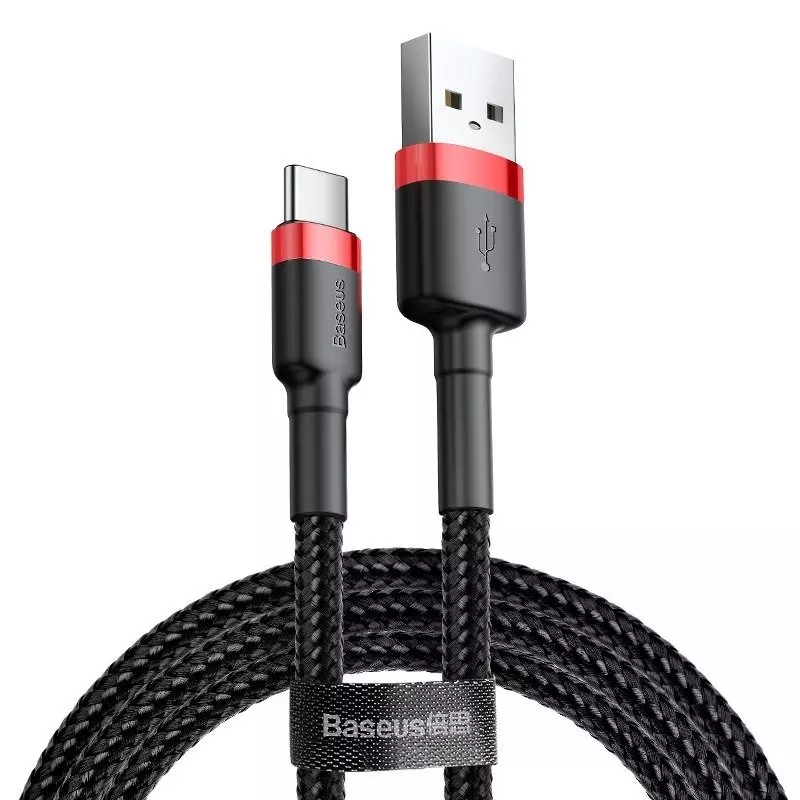Baseus Cafule USB-A - USB-C töltő- és adatkábel, 3A, 1 méter, piros-fekete