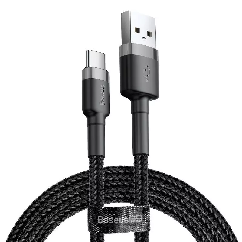Baseus Cafule USB-A - USB-C adat- és töltőkábel, 3A, 1 méter (szürke-fekete)