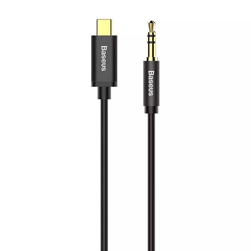 Baseus Yiven USB-C - 3,5 mm-es jack audiokábel, 1,2 méter (fekete)