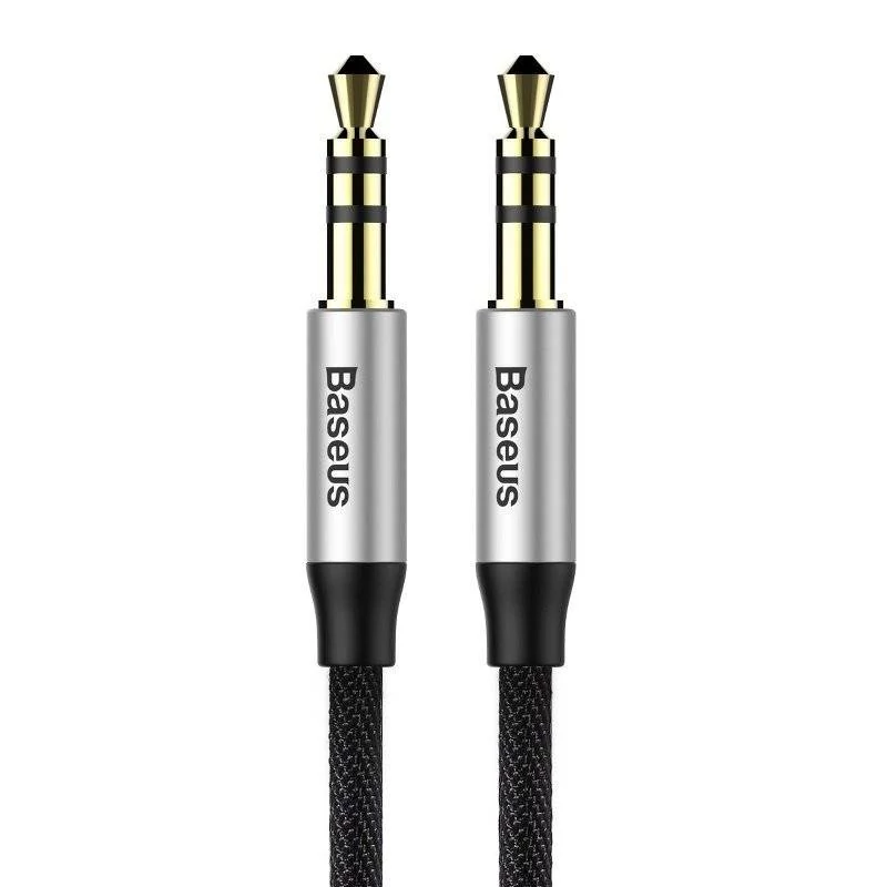 Baseus Yvien 3,5 mm-es mini jack audiokábel (1 m, fekete-ezüst)