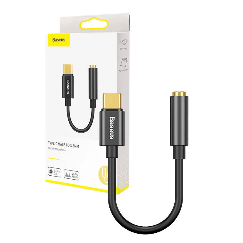 Baseus L54 USB-C - 3,5 mm-es mini jack audio adapter (fekete)