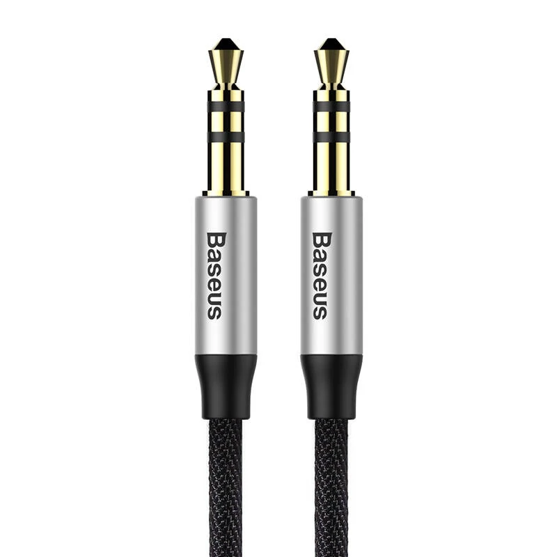 Baseus Yiven 3,5 mm-es mini jack AUX audiokábel, 1,5 méter, fekete-ezüst