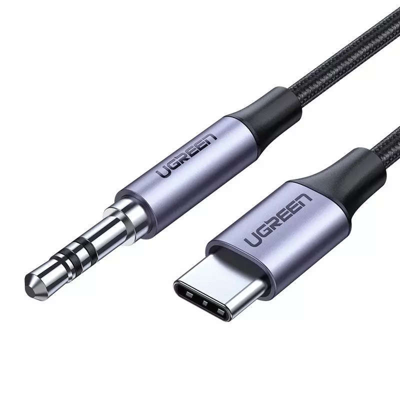 UGREEN AV143 3,5 mm-es mini jack - USB-C kábel, 1 m (fekete)
