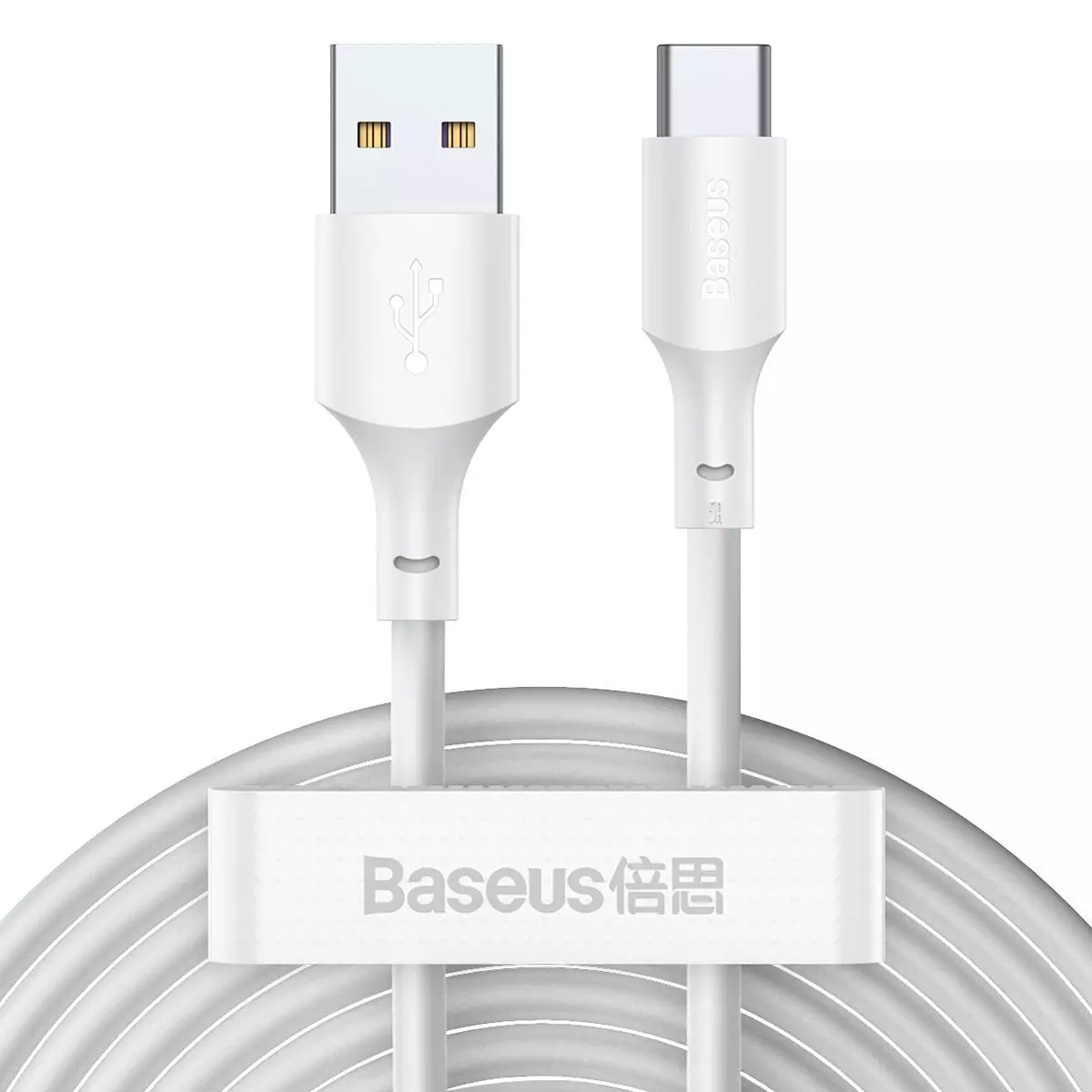 Baseus Simple Wisdom USB-A - USB-C adat- és töltőkábel, 40W, 5A, 1,5 méter, fehér, 2 darab
