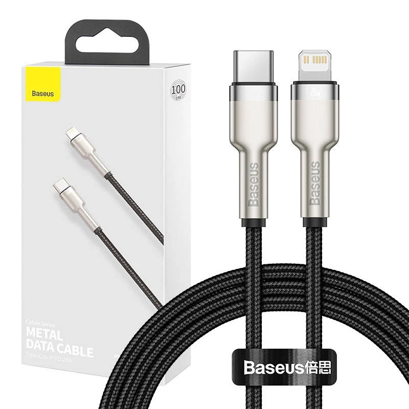 Baseus Cafule USB-C - Lightning Adatkabel, PD 20W, 1 méter (Fekete)