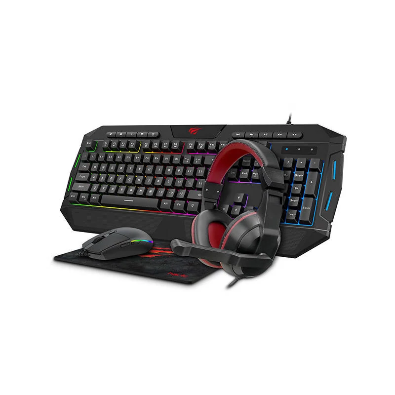 Havit GAMENOTE KB501CM 4 az 1-ben  játékkészlet. Fejhallgató + billentyűzet + egér + pad