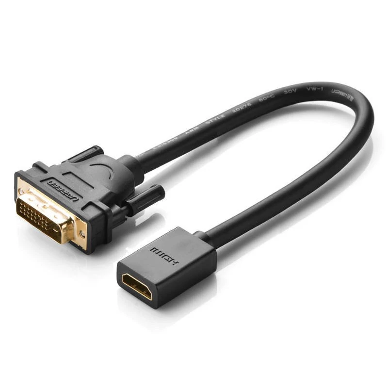 UGREEN 20118 DVI-HDMI átalakító, 15 cm (fekete)