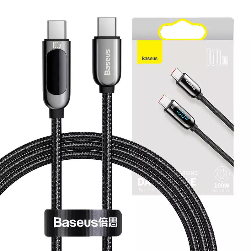 Baseus CATSK-B01 kábel , USB-C - USB-C , 100 W, 1 m, fekete