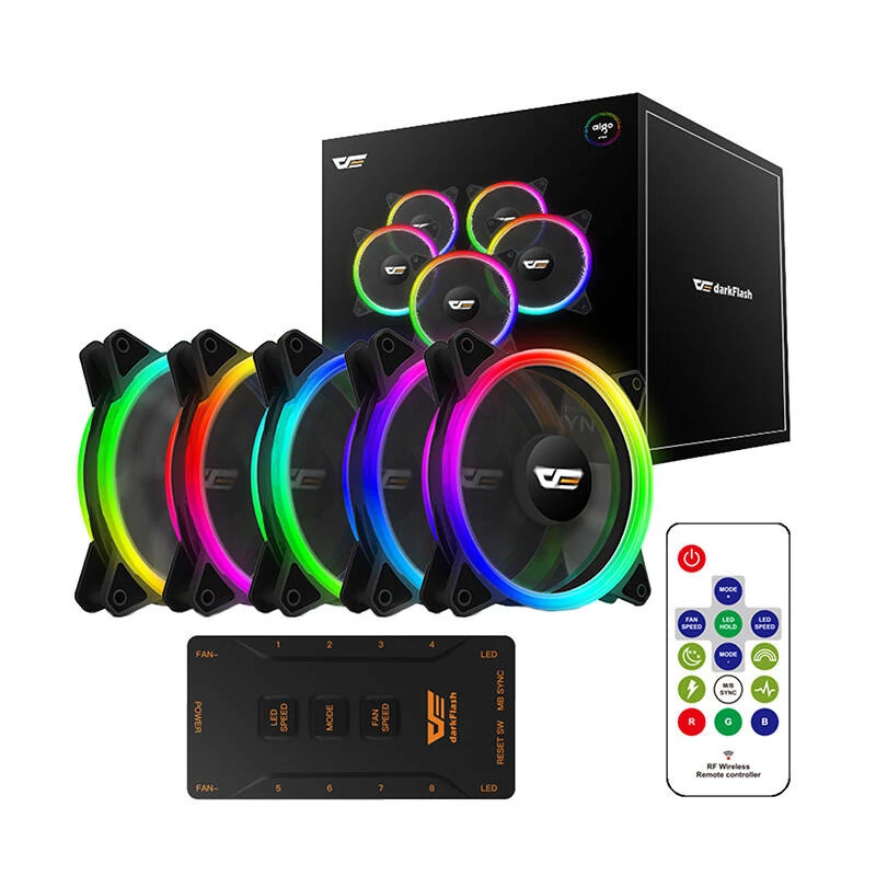 Darkflash DR12 Pro ARGB ventilátor készlet 5 db! 120x120 (fekete)