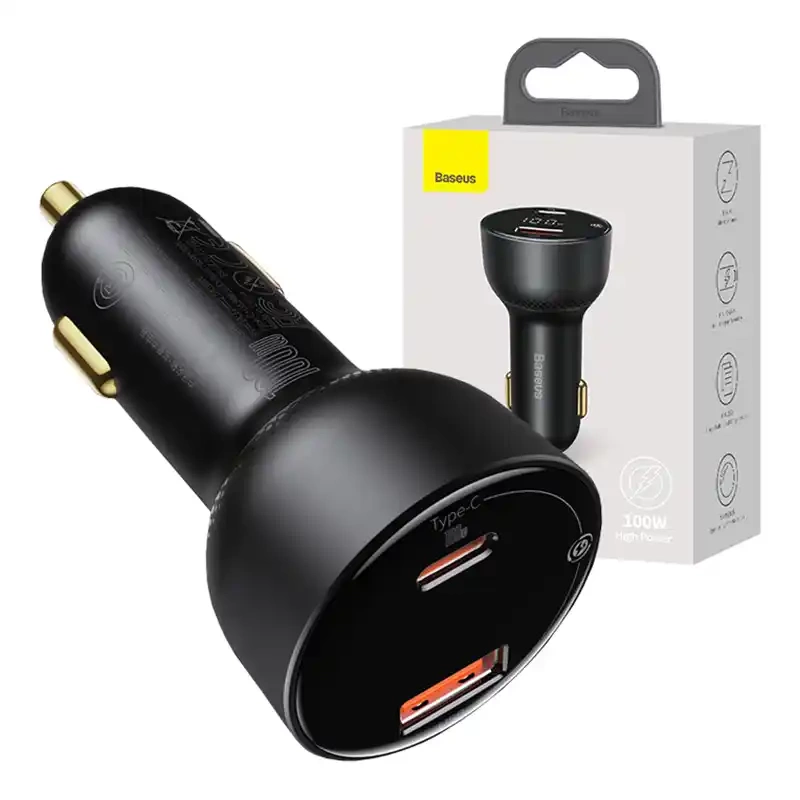 Baseus Superme USB autós töltő, USB-C, 100 W (fekete)