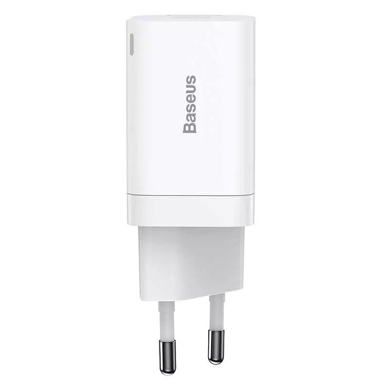 Baseus Super Si Pro gyorstöltő USB + USB-C 30W (fehér)