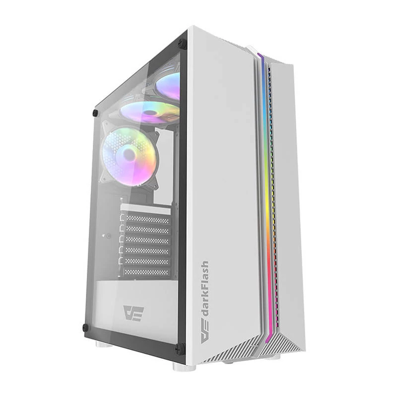 Darkflash DK151 LED Fehér GAMER Számítógépház 3 Ventilátorral
