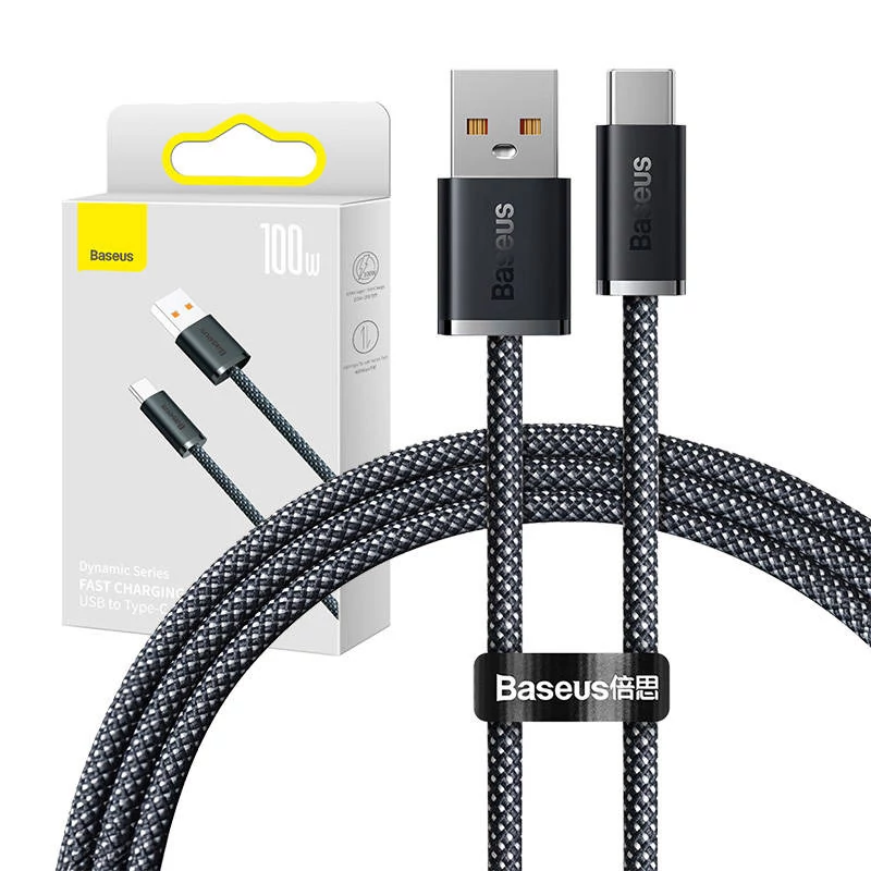 Baseus Dynamic Series USB-A - USB-C töltő- és adatkábel, 100W, 1 méter (szürke)