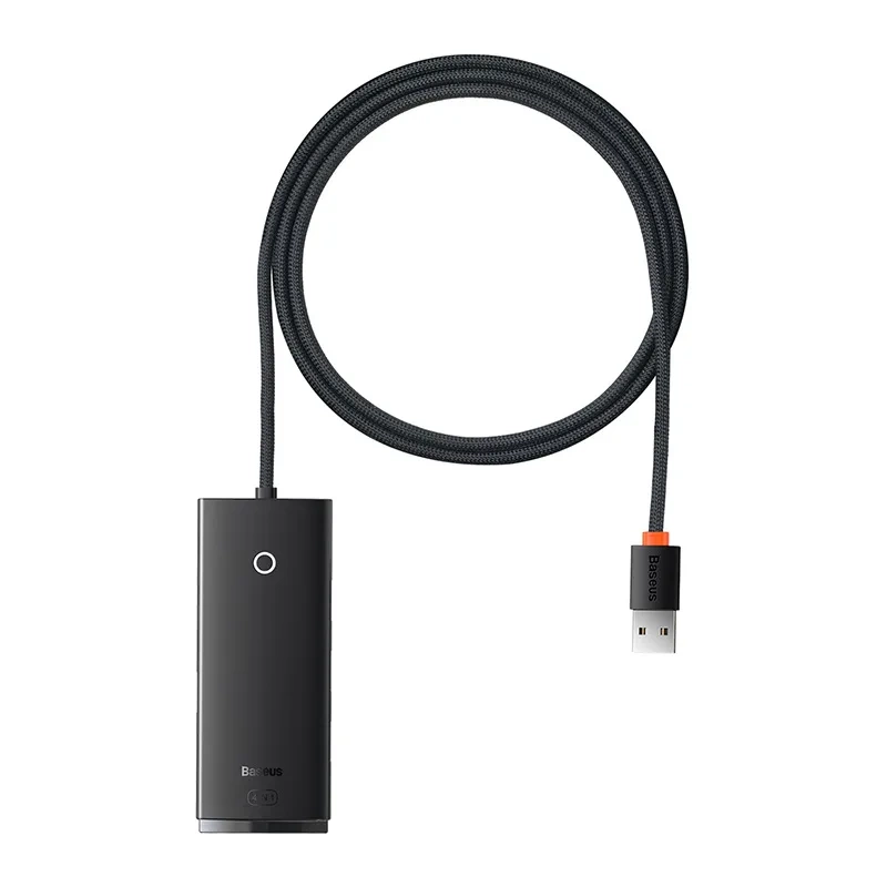 Baseus Lite sorozatú 4 az 1-ben USB - 4x USB 3.0 hub, 1 méteres kábellel (fekete)