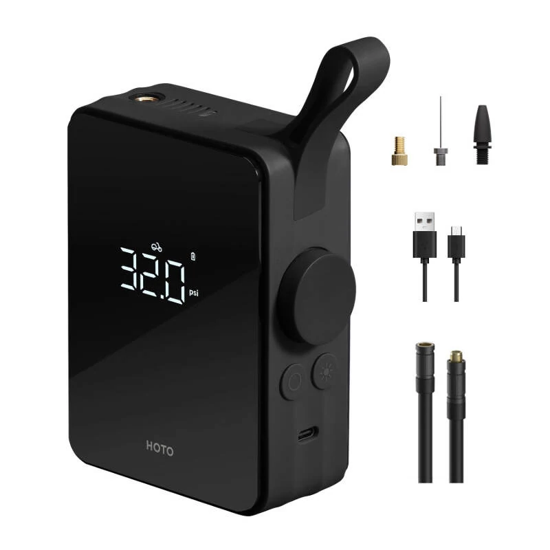 HOTO QWCQB001 Hordozható Elektromos Gumipumpa (2500mAh, Fekete)