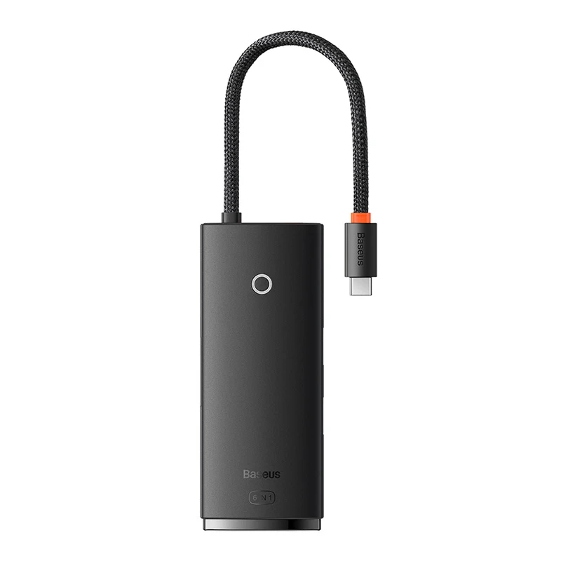 Baseus Lite sorozat 6 az 1-ben USB-C hub 2x USB 3.0 + USB-C PD + HDMI + SD/TF csatlakozókkal (fekete)