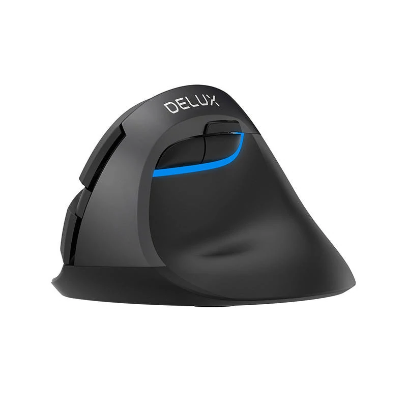 Delux M618Mini DB BT+2.4G 2400DPI Vezeték nélküli függőleges egér  (fekete)