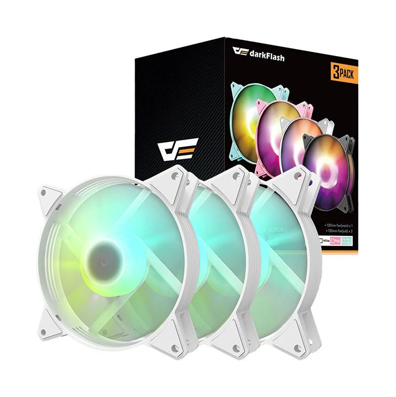 Darkflash C6 ARGB ventilátor készlet számítógéphez 3 db! 120x120 (fehér)