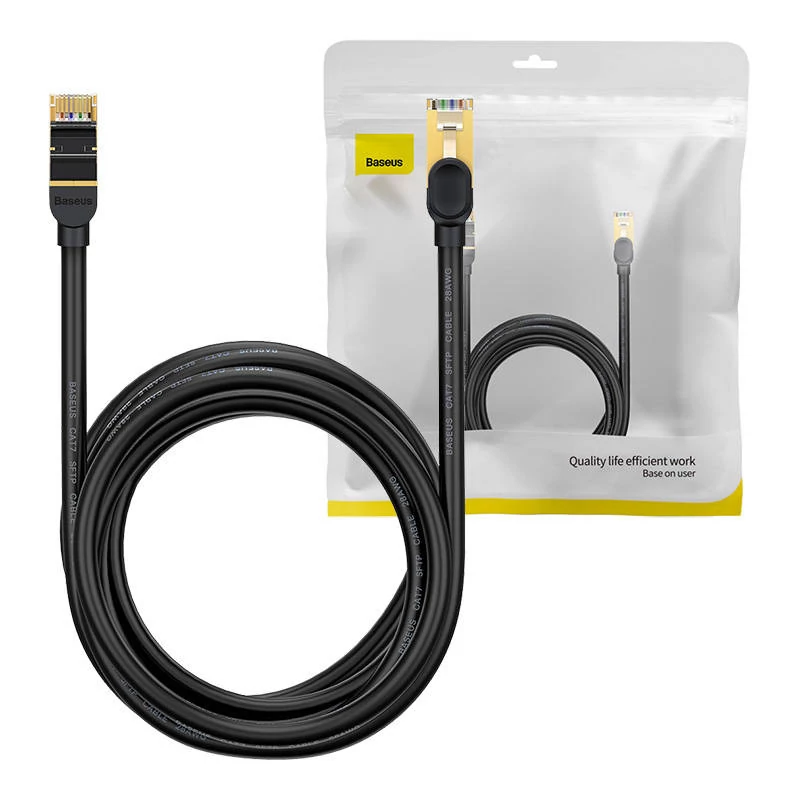 Baseus 10Gbps Cat.7 Ethernet hálózati kábel, 5 méter, fekete