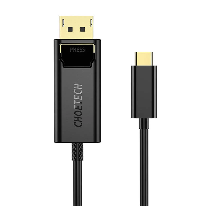 Choetech XCP-1801BK USB-C apa, DisplayPort apa, 4K, 1,8m kábel (fekete)