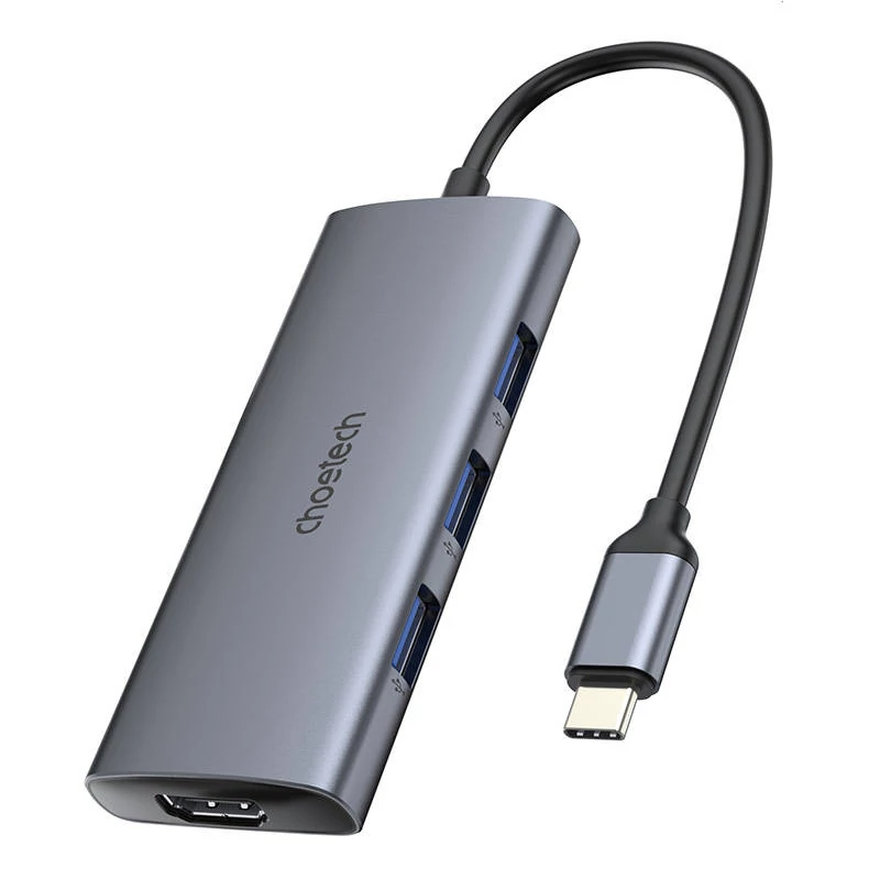 Choetech HUB-M19 7 az 1-ben USB-C Adapter (ezüst)