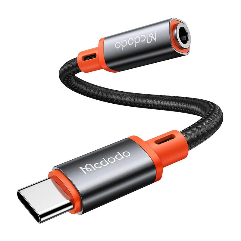 Mcdodo CA-7561 USB-C AUX adapter 3.5 mm Jack DAC-kal, 0.11 m (fekete)