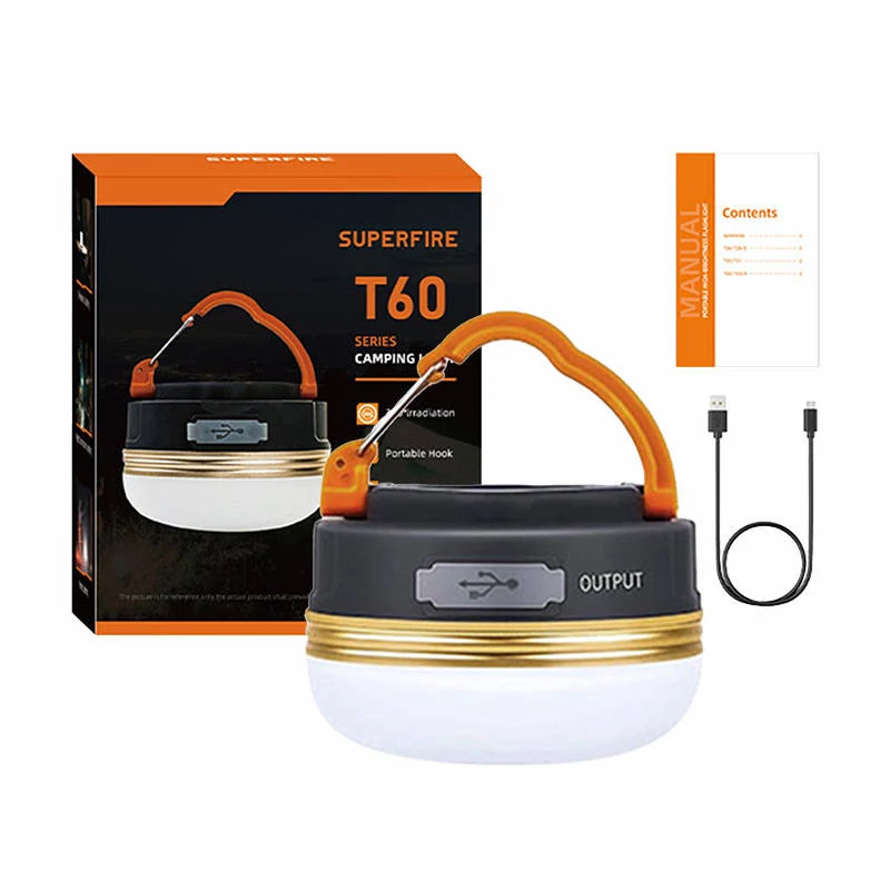 Superfire T60 Kempinglámpa, 2,5 W, 1000 mAh