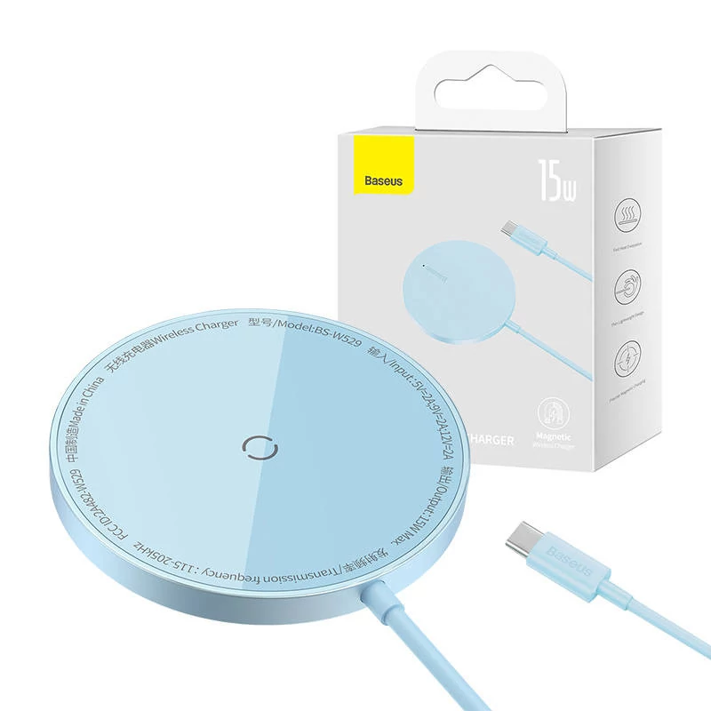 Baseus Simple Mini3 Mágneses vezeték nélküli töltő, 15W (kék)