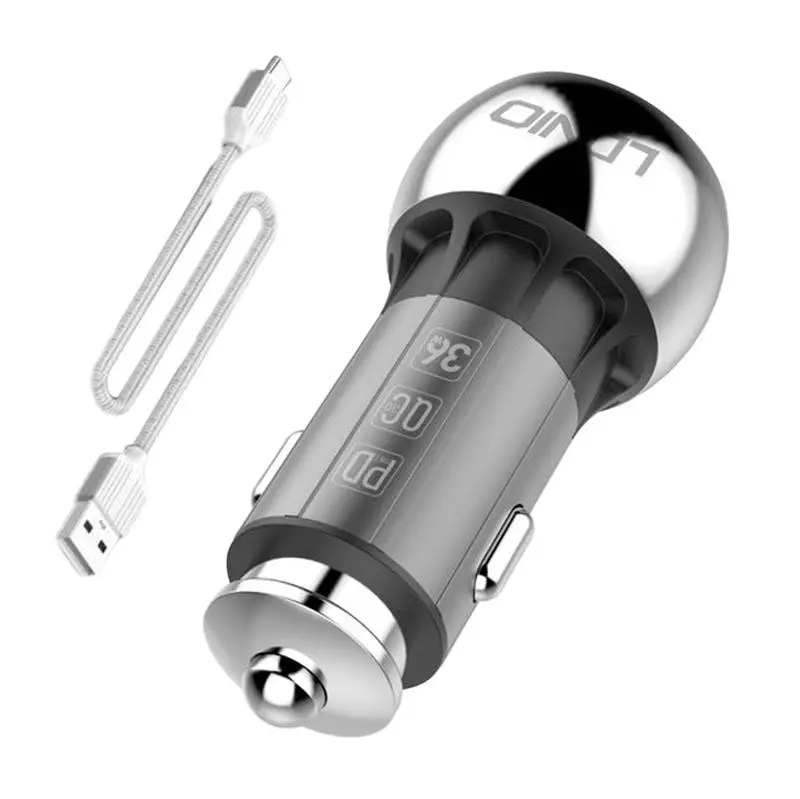 LDNIO C1 USB, USB-C autós töltő + USB-C kábel