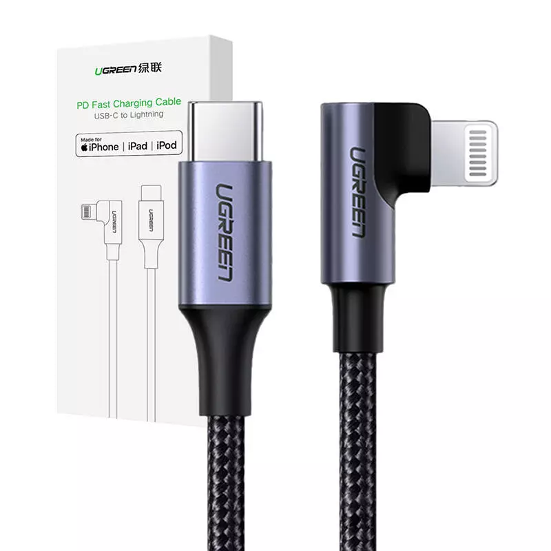 UGREEN US305 Lightning - USB-C 2.0 kábel, 3A, 1.5m (fekete)