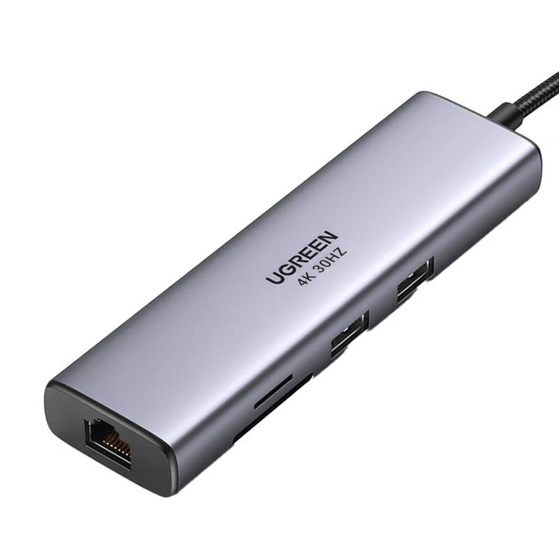 UGREEN USB-C Multifunkciós Adapter Hub (2x USB 3.0, HDMI, RJ45, SD/TF)