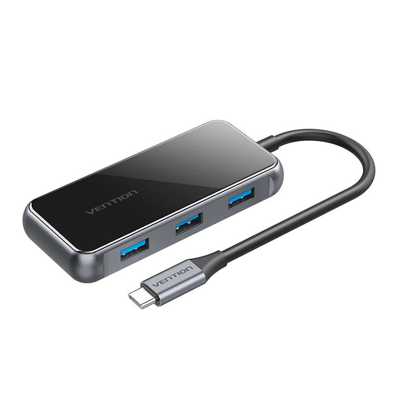 Vention TFBHB 5 az 1-ben USB-C Hub, 4K@60Hz HDMI, 3x USB 3.0, PD (Szürke)
