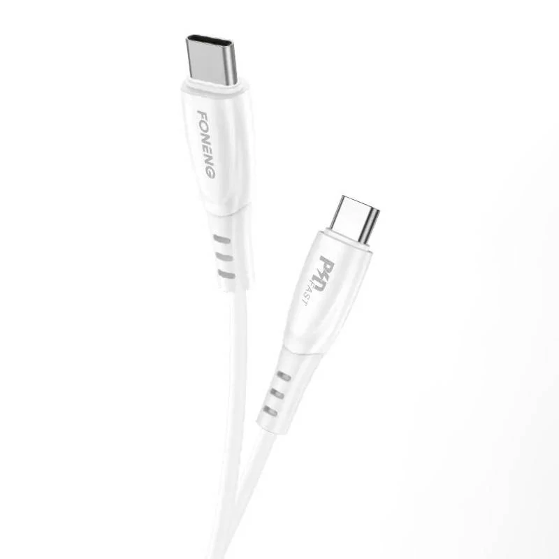 Foneng X73 60W-os 1 méteres fehér USB-C töltőkábel
