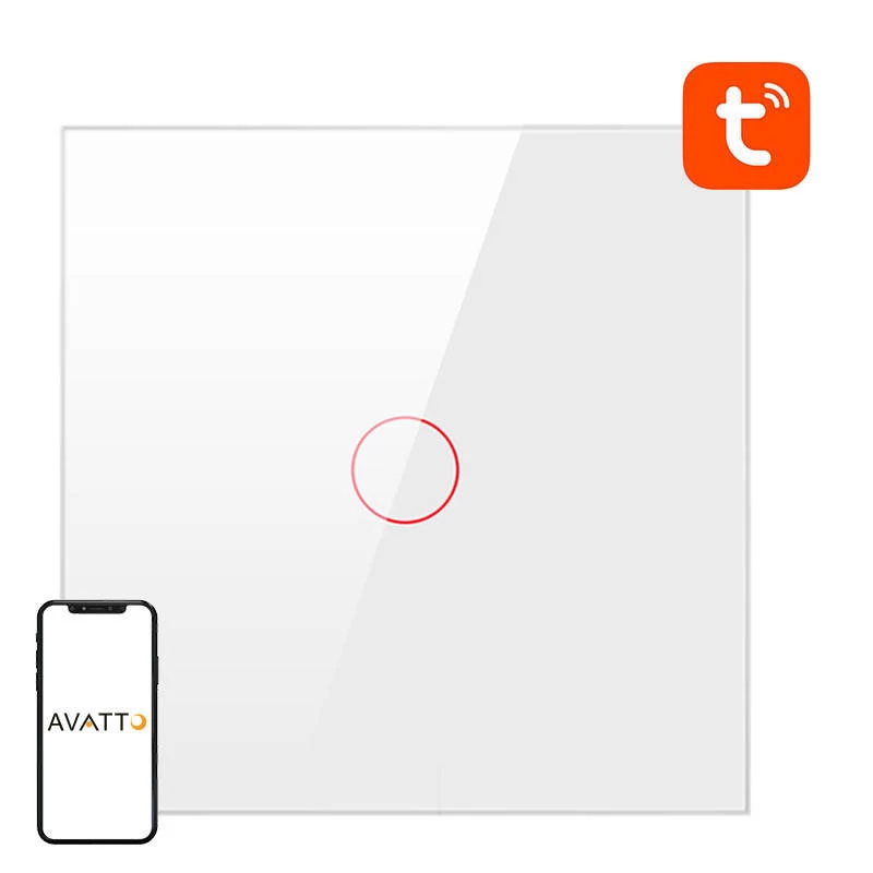 Avatto TS02-EU-W1 WiFi Okos Fali Kapcsoló 1 Csatlakozóval (Fehér)