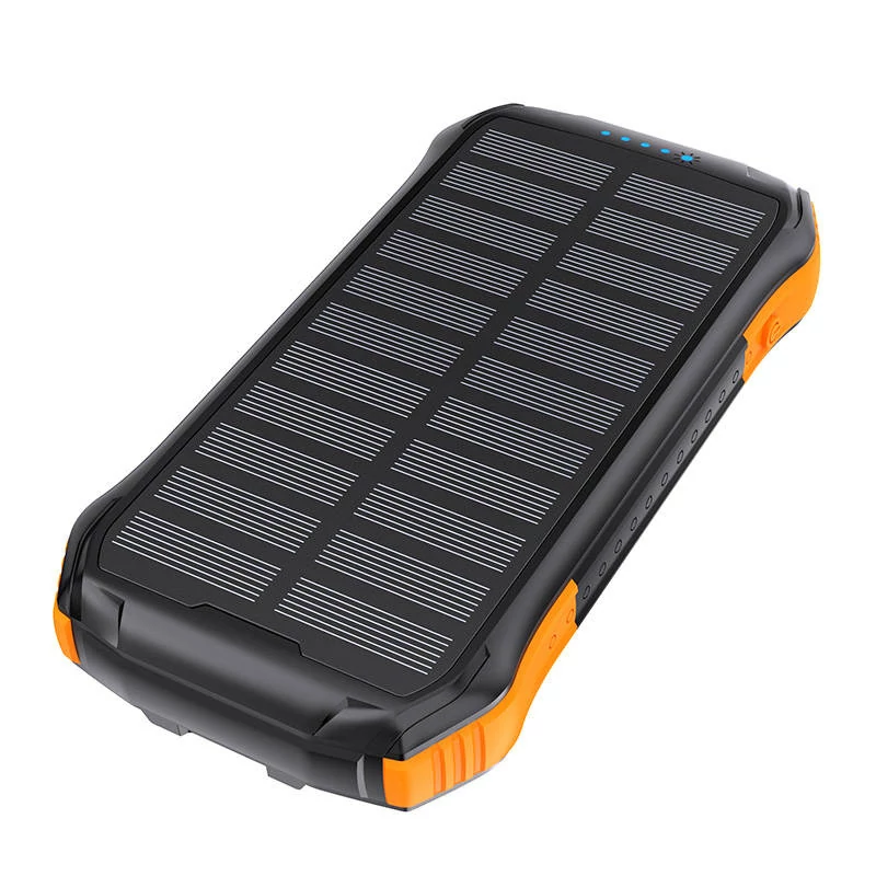 Choetech B659 Solar powerbank indukciós töltéssel 2x USB 10000mAh Qi 5W (fekete-narancs)