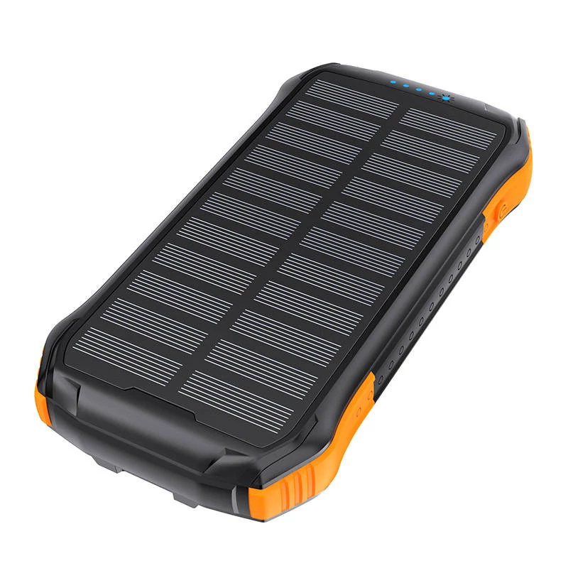 Choetech B658 napelemes powerbank 2x USB 10000mAh Qi 5W (fekete-narancs)