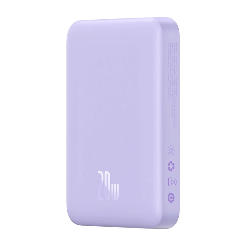 Baseus Magnetic Mini 10 000mAh Powerbank, USB-C 20W MagSafe (lila)