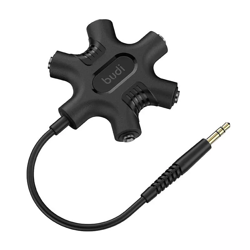 Budi Rockstar 3,5 mm-es mini jack - 5x 3,5 mm-es mini jack adapter (fekete)