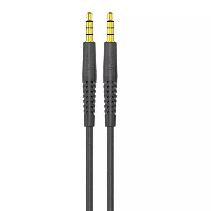 Budi AUX kábel 3,5 mm-es mini jack apa-apa  1,2 méter (fekete)
