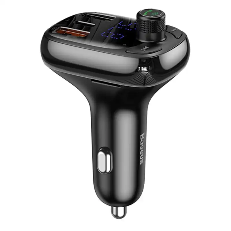 Baseus T-alakú S-13 Bluetooth FM Adó és MP3 Lejátszó Fekete Színű