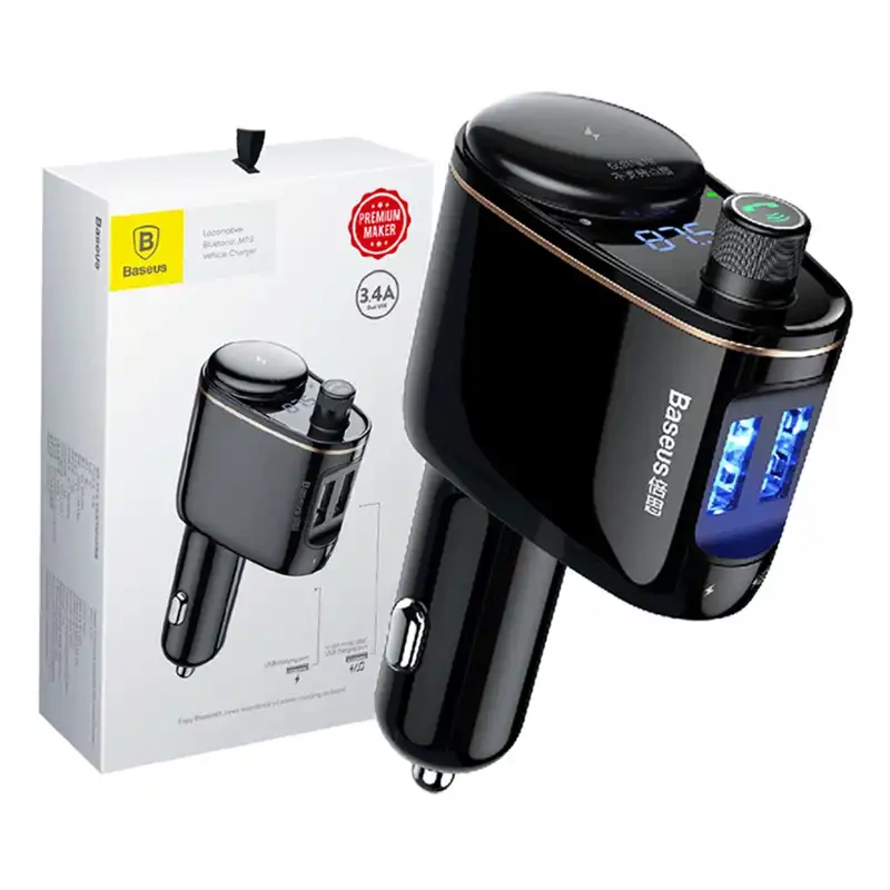 Baseus S-06 Fekete Bluetooth MP3 Autó Csatlakozó