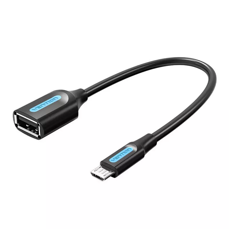 Vention CCUBB 2A 0,15m Micro USB apa - USB-A anya OTG adapterkábel (Fekete)