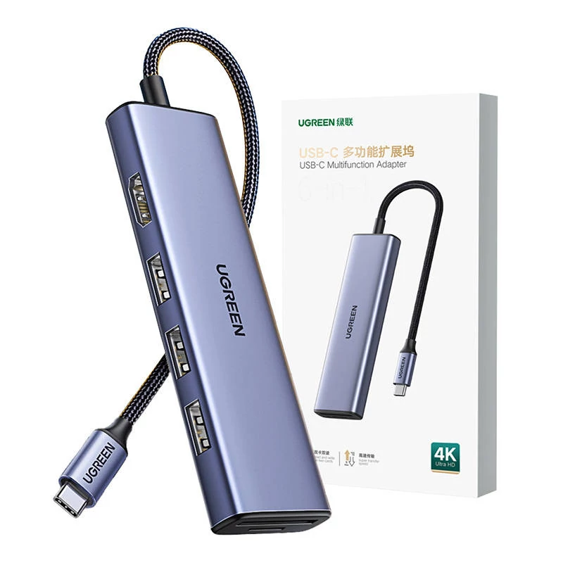 UGREEN CM511 USB-C - HDMI, 3x USB-A 3.0, SD/TF adapter hub
