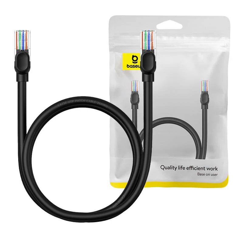 Baseus CAT5 Ethernet kábel, 1 méter, fekete