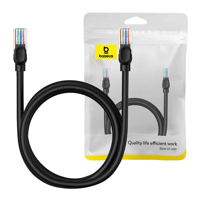 Baseus CAT5 Ethernet hálózati kábel, 1,5 méter, fekete