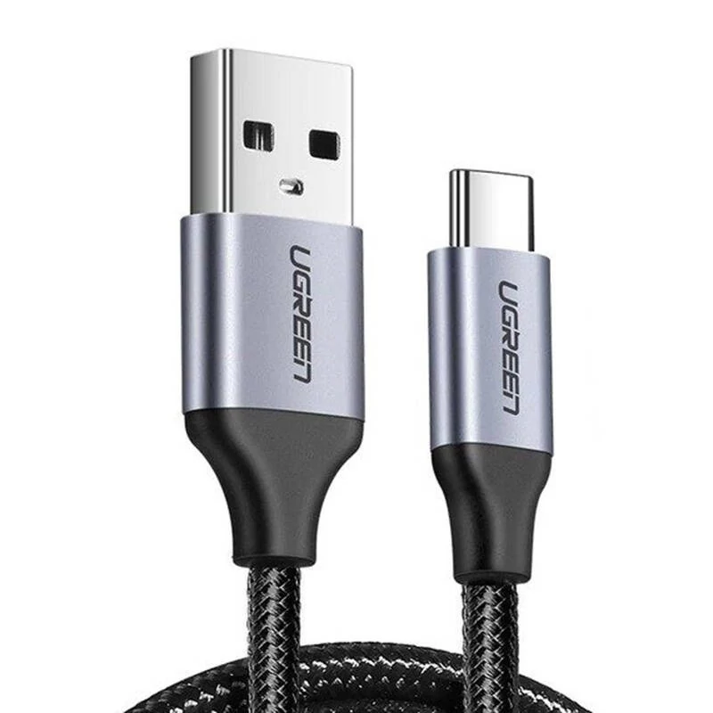 UGREEN USB-A - USB-C QC3.0 kábel, 0,5 m, alumínium csatlakozókkal, fekete