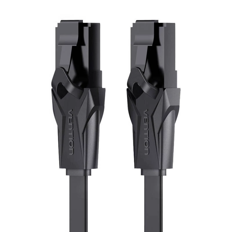 Vention IBABL Cat6 UTP Lapos Hálózati Kábel RJ45 Ethernet 1000Mbps 10m Fekete